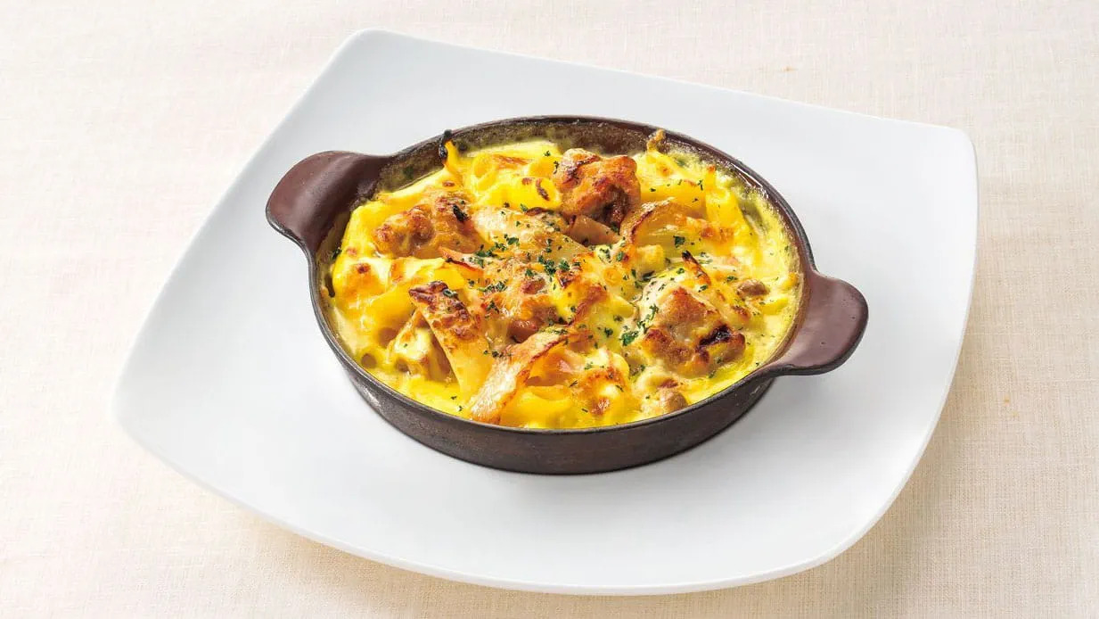 Łazanki zapiekane z porem - przepis Kamis