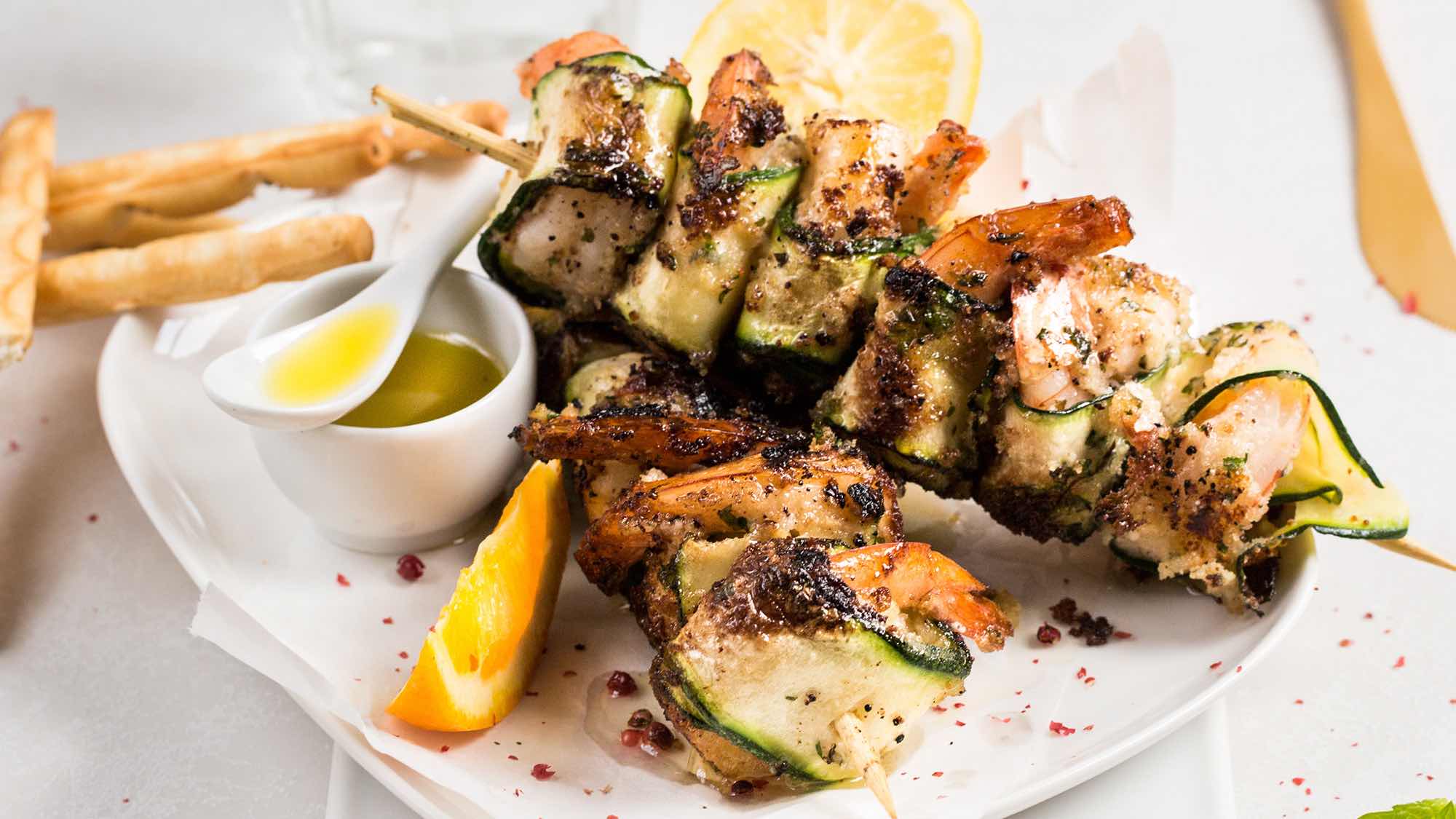 Szaszłyki z krewetek - szaszłyki na grilla