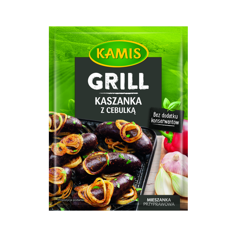grill kaszanka z cebulka