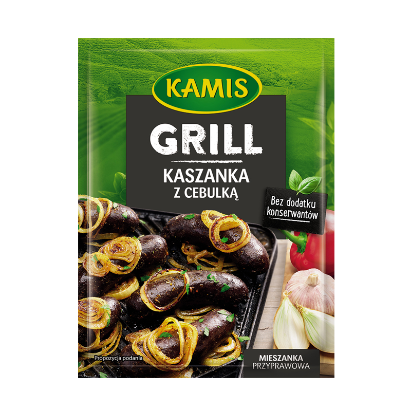 grill kaszanka z cebulka