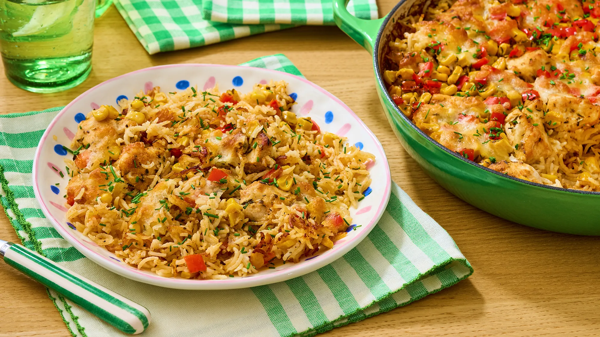 Zapiekanka kurczak gyros z aromatycznym ryżem